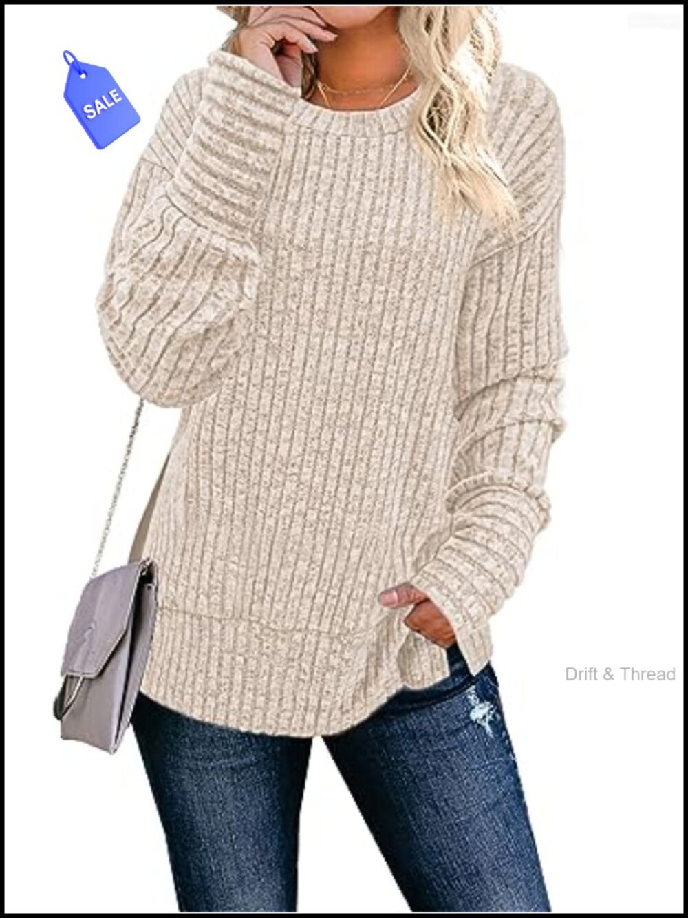 Long Sleeve Crew Neck Tunic Top Lightweight Casual Loose Fit Rayon Blend